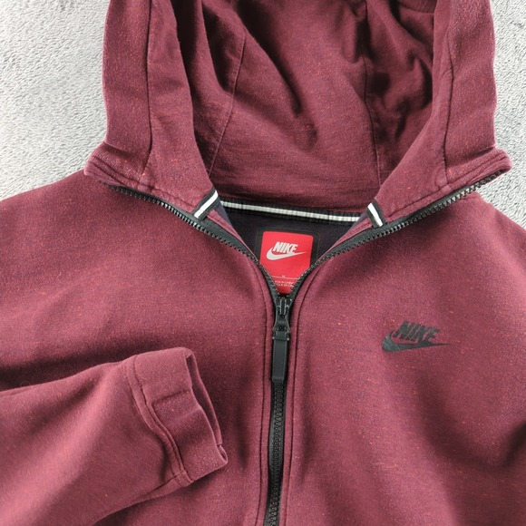 Nike Hoodie Mens Medium Maroon Full Zip Sweatshirt Athletic Logo 811710-681 - Picture 2 of 10